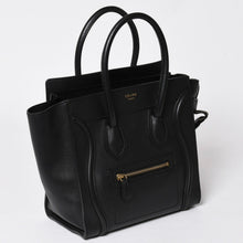 画像をギャラリービューアに読み込む, 極美品 CELINE セリーヌ ラゲージマイクロショッパー ショルダーバッグ ハンドバッグ フィービー期 ブラック カーフスキン スエード ゴールド金具 廃盤 中古 4a002938