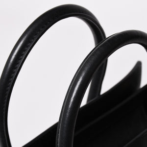 極美品 CELINE セリーヌ ラゲージマイクロショッパー ショルダーバッグ ハンドバッグ フィービー期 ブラック カーフスキン スエード ゴールド金具 廃盤 中古 4a002938