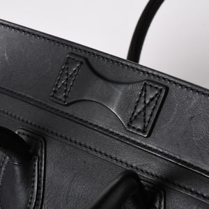 極美品 CELINE セリーヌ ラゲージマイクロショッパー ショルダーバッグ ハンドバッグ フィービー期 ブラック カーフスキン スエード ゴールド金具 廃盤 中古 4a002938