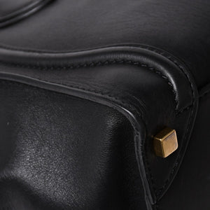 極美品 CELINE セリーヌ ラゲージマイクロショッパー ショルダーバッグ ハンドバッグ フィービー期 ブラック カーフスキン スエード ゴールド金具 廃盤 中古 4a002938