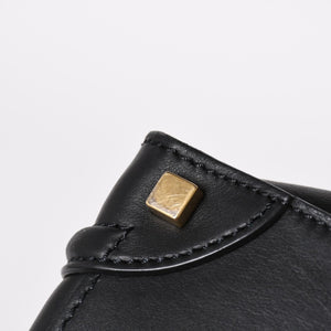 極美品 CELINE セリーヌ ラゲージマイクロショッパー ショルダーバッグ ハンドバッグ フィービー期 ブラック カーフスキン スエード ゴールド金具 廃盤 中古 4a002938
