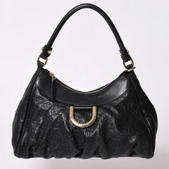 極美品 GUCCI グッチ アビー GGキャンバス ハンドバッグ ショルダーバッグ ブラック シルバー金具 190525 中古 4a002927