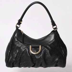 極美品 GUCCI グッチ アビー GGキャンバス ハンドバッグ ショルダーバッグ ブラック シルバー金具 190525 中古 4a002927