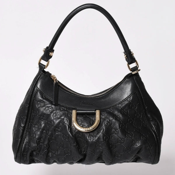 極美品 GUCCI グッチ アビー GGキャンバス ハンドバッグ ショルダーバッグ ブラック シルバー金具 190525 中古 4a002927