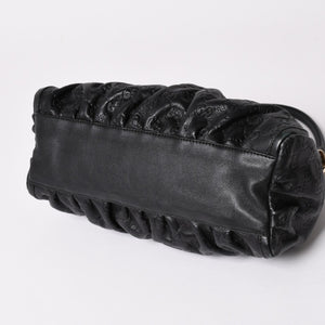 極美品 GUCCI グッチ アビー GGキャンバス ハンドバッグ ショルダーバッグ ブラック シルバー金具 190525 中古 4a002927