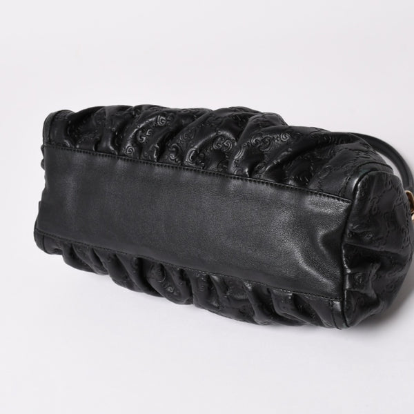 極美品 GUCCI グッチ アビー GGキャンバス ハンドバッグ ショルダーバッグ ブラック シルバー金具 190525 中古 4a002927