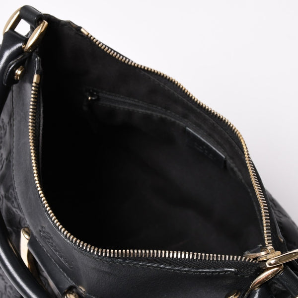 極美品 GUCCI グッチ アビー GGキャンバス ハンドバッグ ショルダーバッグ ブラック シルバー金具 190525 中古 4a002927