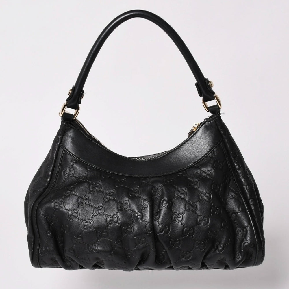 極美品 GUCCI グッチ アビー GGキャンバス ハンドバッグ ショルダーバッグ ブラック シルバー金具 190525 中古 4a002927