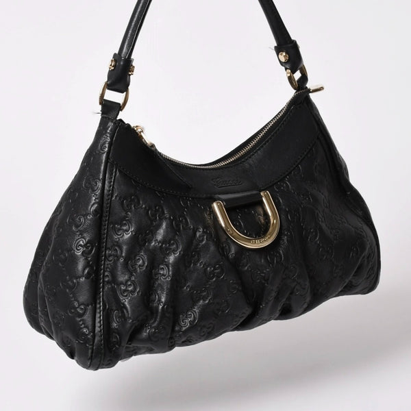 極美品 GUCCI グッチ アビー GGキャンバス ハンドバッグ ショルダーバッグ ブラック シルバー金具 190525 中古 4a002927