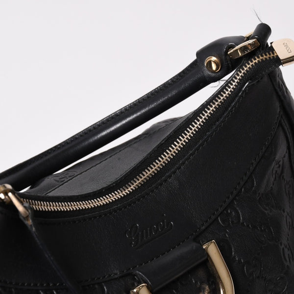 極美品 GUCCI グッチ アビー GGキャンバス ハンドバッグ ショルダーバッグ ブラック シルバー金具 190525 中古 4a002927