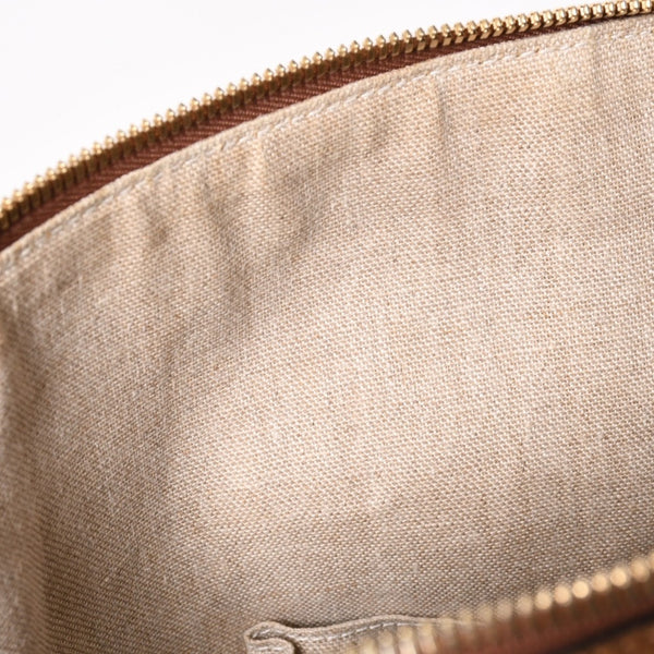 極美品 GUCCI グッチ GGキャンバス ハンドバッグ トートバッグ ブラウン 449243 シルバー金具 中古 4a001087
