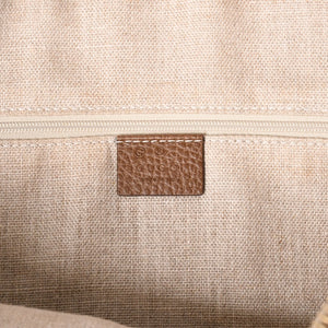 極美品 GUCCI グッチ GGキャンバス ハンドバッグ トートバッグ ブラウン 449243 シルバー金具 中古 4a001087