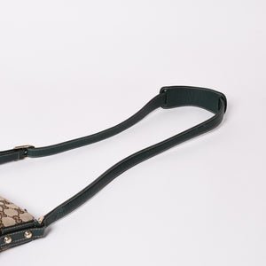 GUUCI グッチ Shoulder Bag ショルダーバッグ ホースビット 141506 ベージュ グリーン ゴールド金具 美品 中古 4a002073