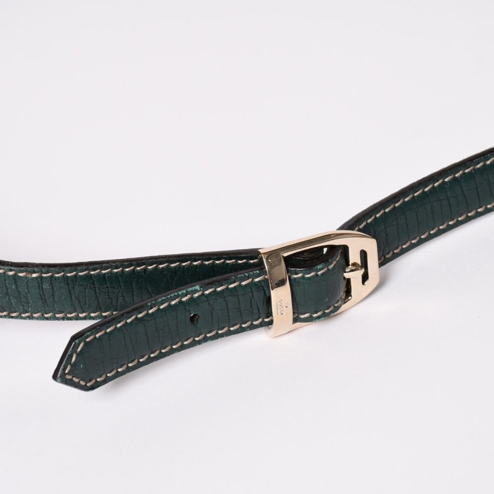 GUUCI Shoulder Bag Horsebit 141506 Beige Green Gold Hardware Good Condition Used 4a002073