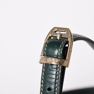 GUUCI グッチ Shoulder Bag ショルダーバッグ ホースビット 141506 ベージュ グリーン ゴールド金具 美品 中古 4a002073
