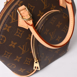 新品同様 LOUIS VUITTON ルイヴィトン エリプスPM ハンドバッグ M46196 モノグラム PVC レザー ブラウン ゴールド金具 新型 中古 4a002929