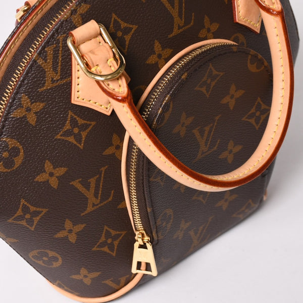 新品同様 LOUIS VUITTON ルイヴィトン エリプスPM ハンドバッグ M46196 モノグラム PVC レザー ブラウン ゴールド金具 新型 中古 4a002929