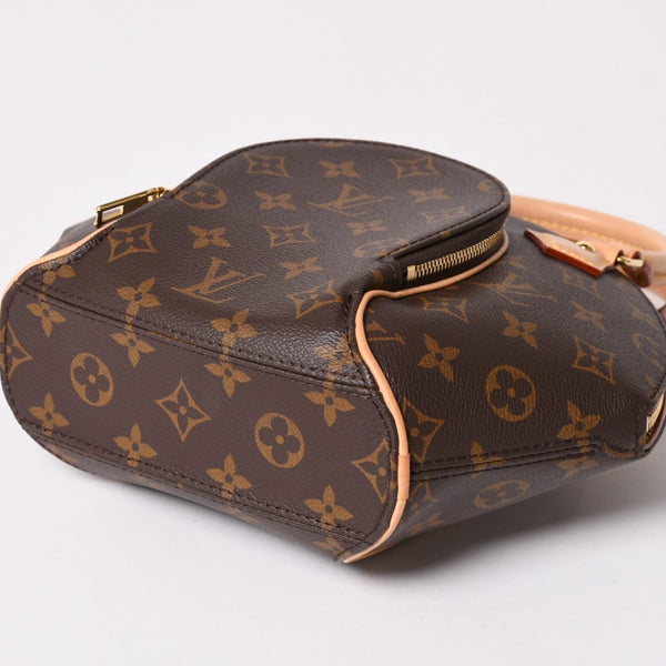新品同様 LOUIS VUITTON ルイヴィトン エリプスPM ハンドバッグ M46196 モノグラム PVC レザー ブラウン ゴールド金具 新型 中古 4a002929