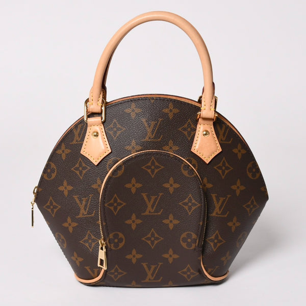 新品同様 LOUIS VUITTON ルイヴィトン エリプスPM ハンドバッグ M46196 モノグラム PVC レザー ブラウン ゴールド金具 新型 中古 4a002929