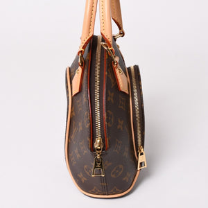 新品同様 LOUIS VUITTON ルイヴィトン エリプスPM ハンドバッグ M46196 モノグラム PVC レザー ブラウン ゴールド金具 新型 中古 4a002929