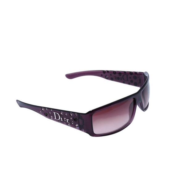 Christian Dior クリスチャンディオール サングラス アイウェア サイズ120 ラインストーン アセテート クリアパープル 美品 中古 4a002962