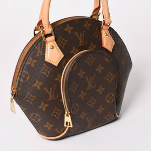 新品同様 LOUIS VUITTON ルイヴィトン エリプスPM ハンドバッグ M46196 モノグラム PVC レザー ブラウン ゴールド金具 新型 中古 4a002929
