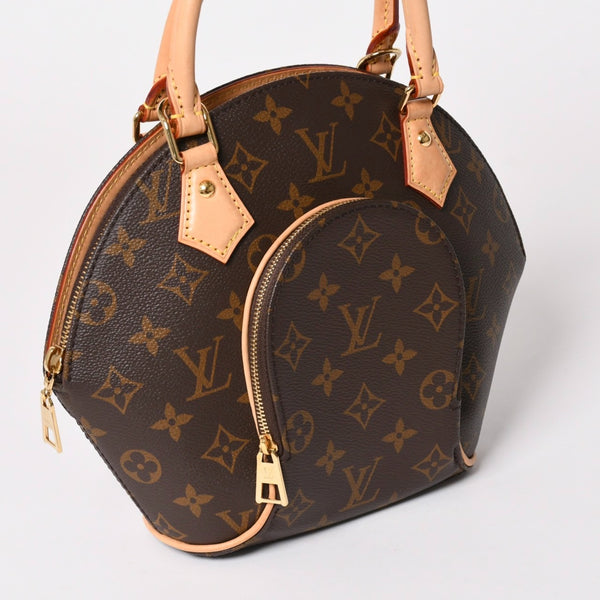 新品同様 LOUIS VUITTON ルイヴィトン エリプスPM ハンドバッグ M46196 モノグラム PVC レザー ブラウン ゴールド金具 新型 中古 4a002929