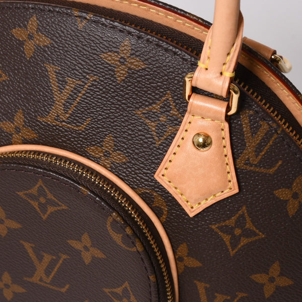 新品同様 LOUIS VUITTON ルイヴィトン エリプスPM ハンドバッグ M46196 モノグラム PVC レザー ブラウン ゴールド金具 新型 中古 4a002929