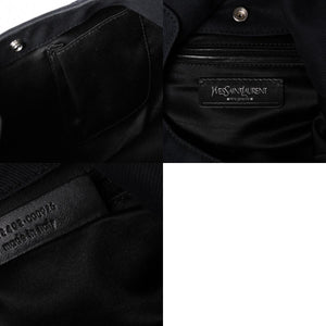 極美品 SAINT LAURENT サンローラン モンバサ ワンショルダーバッグ ブラック キャンバス トムフォード ホーンハンドル 122402 000926 シルバー金具 中古 4a002935