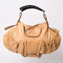 SAINT LAURENT サンローラン モンバサ ワンショルダーバッグ キャメル トムフォード ホーンハンドル 122402 205027 シルバー金具 美品 中古 4a002933