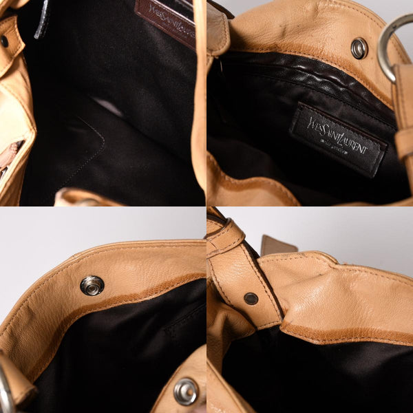 SAINT LAURENT サンローラン モンバサ ワンショルダーバッグ キャメル トムフォード ホーンハンドル 122402 205027 シルバー金具 美品 中古 4a002933