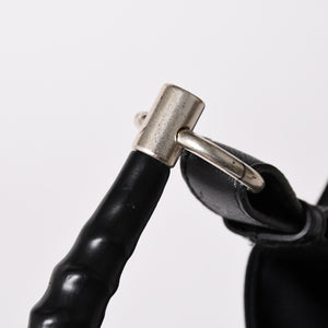 極美品 SAINT LAURENT サンローラン モンバサ ワンショルダーバッグ ブラック キャンバス トムフォード ホーンハンドル 122402 000926 シルバー金具 中古 4a002935