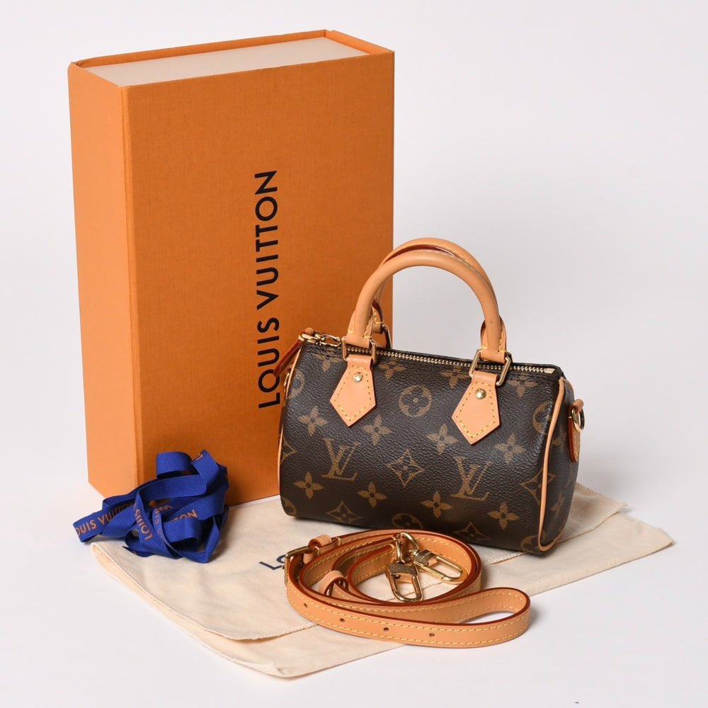 Like new LOUIS VUITTON Nano Speedy Handbag 2WAY Bag M81085 Monogram Used 4a003080