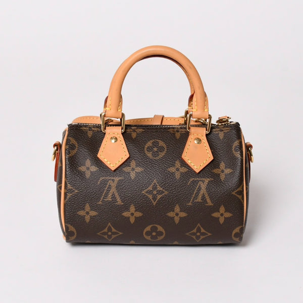 新品同様 LOUIS VUITTON ルイヴィトン ナノスピーディ ハンドバッグ 2WAYバッグ M81085 モノグラム 中古 4a003080