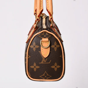 新品同様 LOUIS VUITTON ルイヴィトン ナノスピーディ ハンドバッグ 2WAYバッグ M81085 モノグラム 中古 4a003080