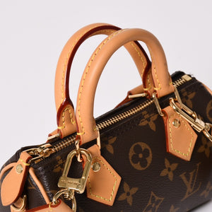 新品同様 LOUIS VUITTON ルイヴィトン ナノスピーディ ハンドバッグ 2WAYバッグ M81085 モノグラム 中古 4a003080