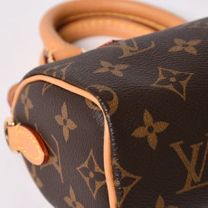 新品同様 LOUIS VUITTON ルイヴィトン ナノスピーディ ハンドバッグ 2WAYバッグ M81085 モノグラム 中古 4a003080