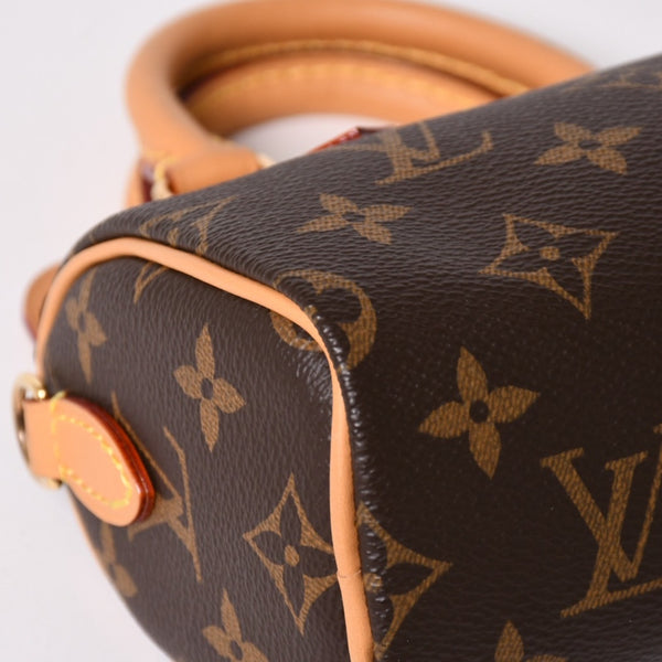 新品同様 LOUIS VUITTON ルイヴィトン ナノスピーディ ハンドバッグ 2WAYバッグ M81085 モノグラム 中古 4a003080