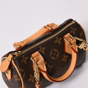 新品同様 LOUIS VUITTON ルイヴィトン ナノスピーディ ハンドバッグ 2WAYバッグ M81085 モノグラム 中古 4a003080