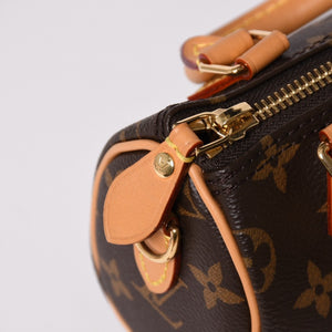 新品同様 LOUIS VUITTON ルイヴィトン ナノスピーディ ハンドバッグ 2WAYバッグ M81085 モノグラム 中古 4a003080