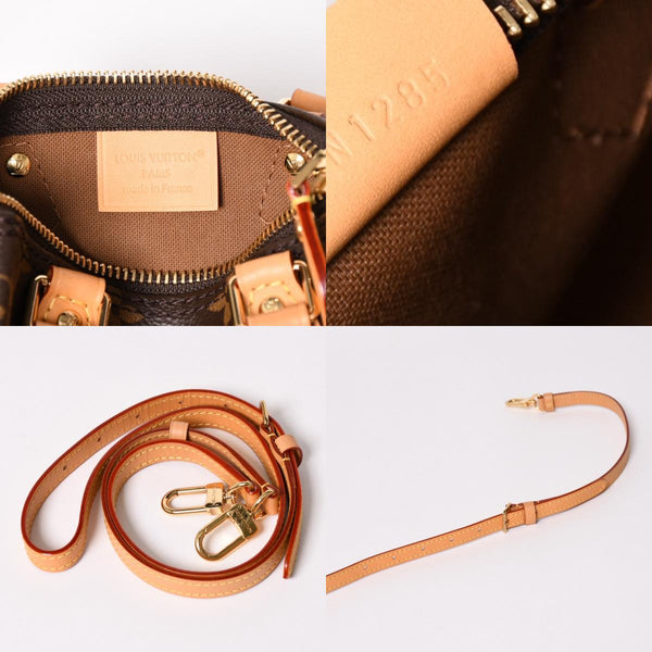 新品同様 LOUIS VUITTON ルイヴィトン ナノスピーディ ハンドバッグ 2WAYバッグ M81085 モノグラム 中古 4a003080