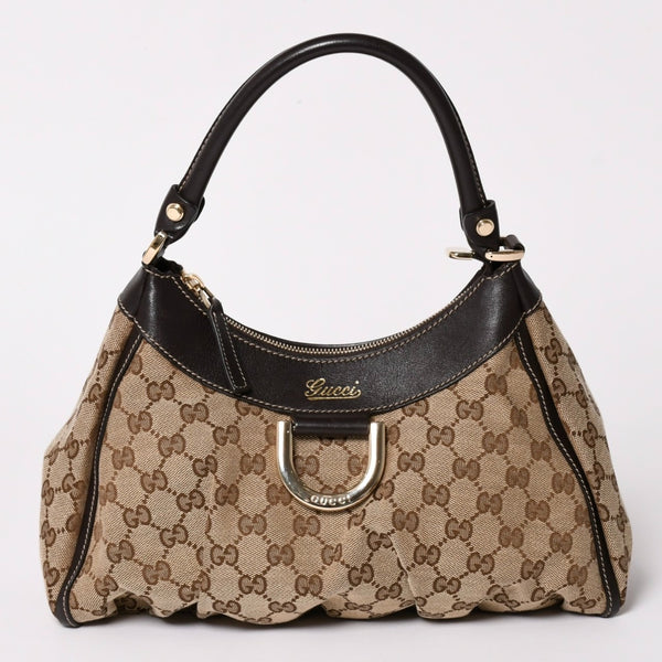 極美品 GUCCI グッチ 190525 アビー ハンドバッグ ゴールド金具 ブラウン ワンショルダー 肩掛け 中古 4a002937