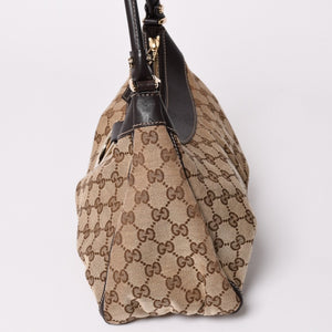 極美品 GUCCI グッチ 190525 アビー ハンドバッグ ゴールド金具 ブラウン ワンショルダー 肩掛け 中古 4a002937
