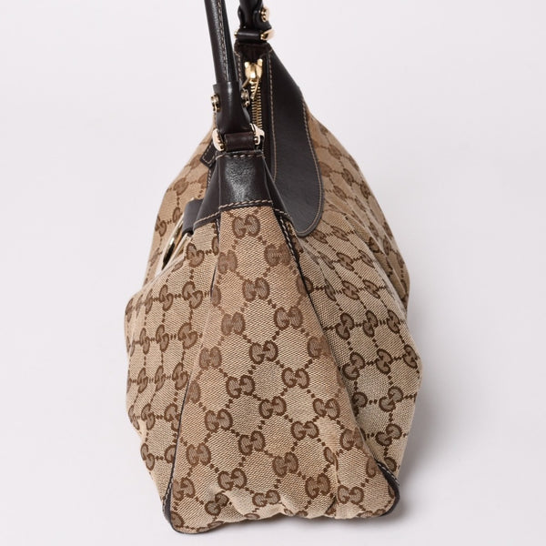 極美品 GUCCI グッチ 190525 アビー ハンドバッグ ゴールド金具 ブラウン ワンショルダー 肩掛け 中古 4a002937