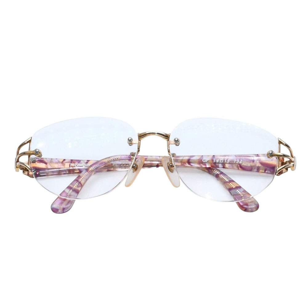 YVES SAINT LAURENT イヴサンローラン 度入りメガネ アイウェア 30-7722 サイズ54□15 132 ゴールド マルチカラー 良品 中古 4a002905