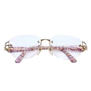 YVES SAINT LAURENT イヴサンローラン 度入りメガネ アイウェア 30-7722 サイズ54□15 132 ゴールド マルチカラー 良品 中古 4a002905