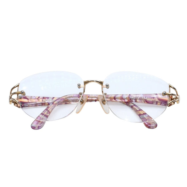 YVES SAINT LAURENT イヴサンローラン 度入りメガネ アイウェア 30-7722 サイズ54□15 132 ゴールド マルチカラー 良品 中古 4a002905