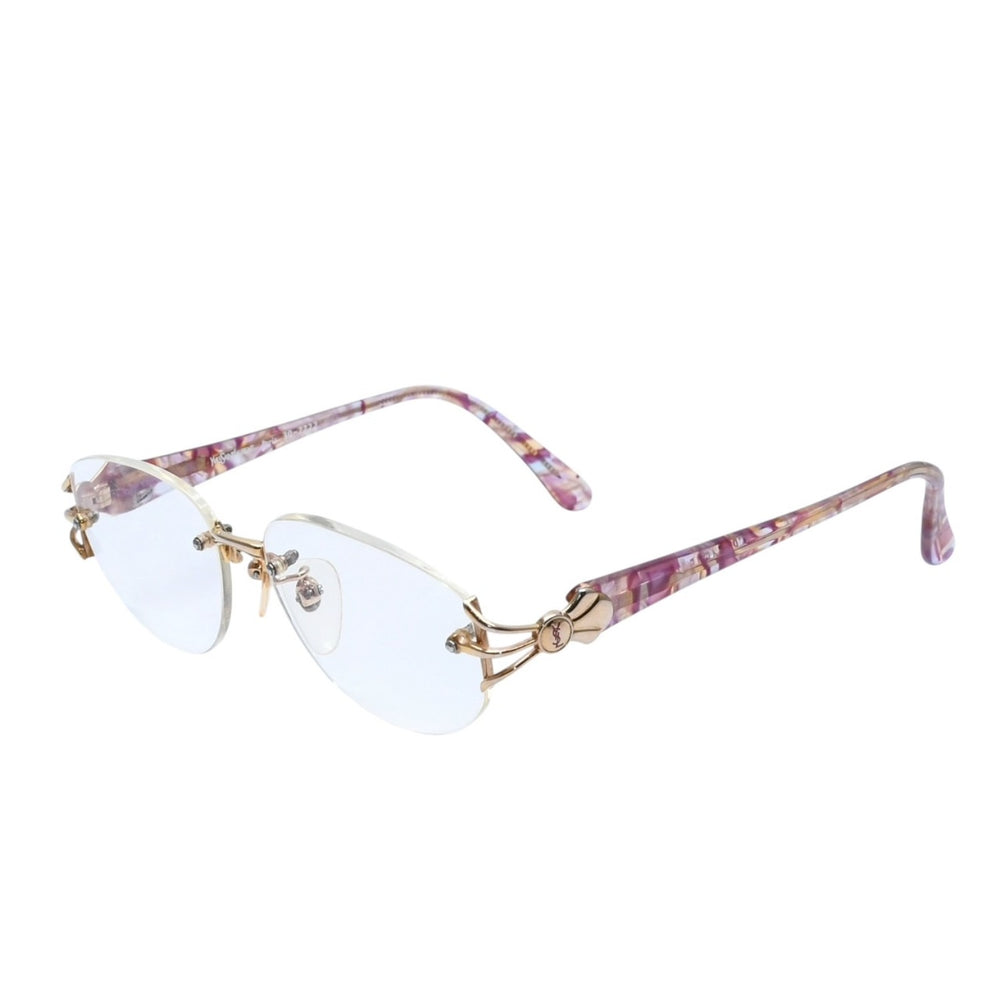 YVES SAINT LAURENT イヴサンローラン 度入りメガネ アイウェア 30-7722 サイズ54□15 132 ゴールド マルチカラー 良品 中古 4a002905
