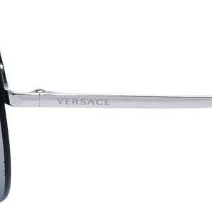 VERSACE ヴェルサーチ ラウンド サングラス アイウェア 2176 1000/5R サイズ59□18 135 メデューサ ピンク シルバー 美品 中古 4a002987