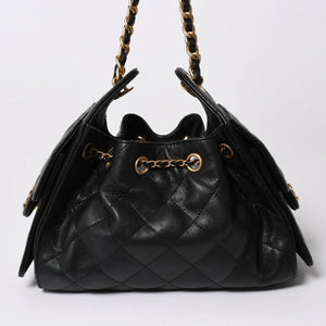 極美品 CHANEL シャネル CHANEL 25 ミニ チェーンショルダーバッグ AS5631 ランダム番台 ココマーク キャビアスキン 中古 4a007215